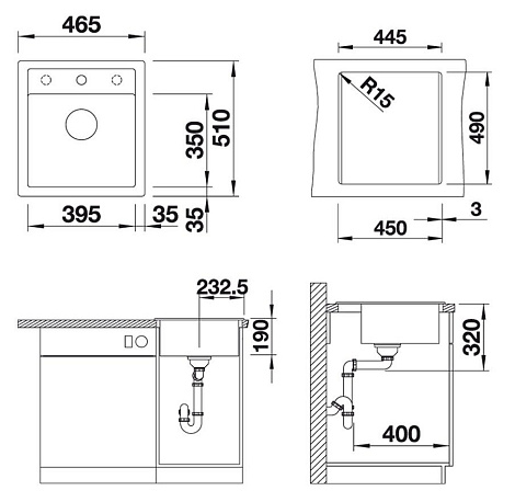 Кухонная мойка Blanco DALAGO 45 SILGRANIT PuraDur 517160, белый