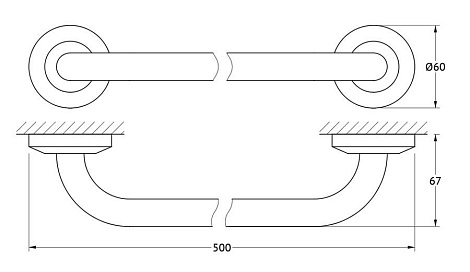 Штанга для полотенца 50 cm FBS Standard STA 031