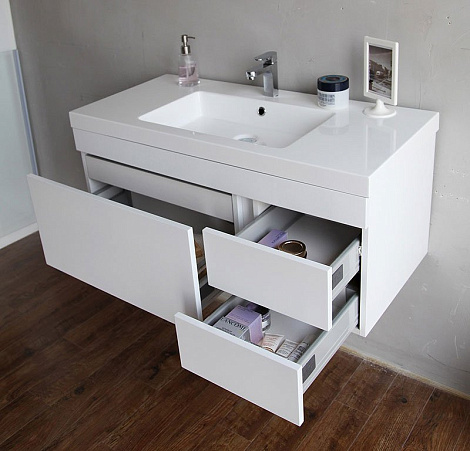 Тумба под раковину BelBagno Luce BB1000VAC/BL bianco lucido