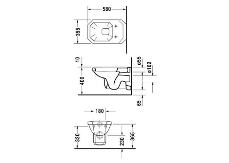 Подвесной унитаз Duravit 1930 Series 01820900001-WG