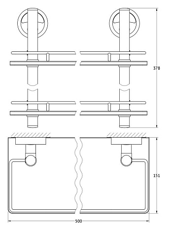 Полка 2-х ярусная 50 cm FBS Ellea ELL 064