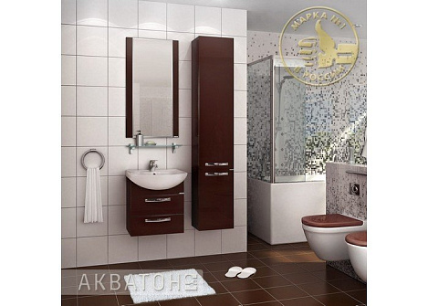 Комплект мебели Aquaton Ария 65 М (1A123301AA430) темно-коричневый (Тумба+раковина+зеркало)