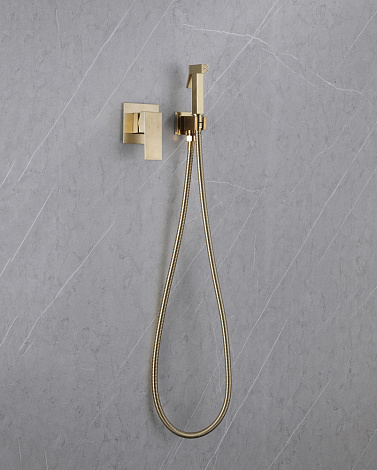 Гигиенический душ Abber Daheim AF8225G со смесителем, золото матовое