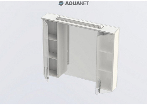 Шкаф-зеркало Aquanet Тиана 90 (172399) белое/венге