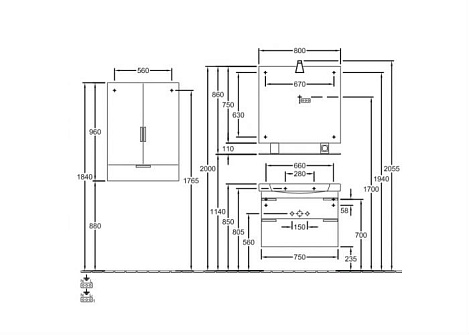 Тумба под раковину Villeroy&Boch Sentique A853 00DH, белый глянец