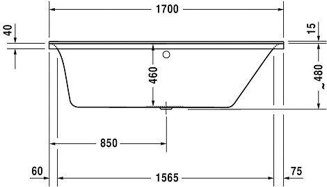 Акриловая ванна Duravit P3 Comforts 700376+790100 170x75 700376000000+790100000000000