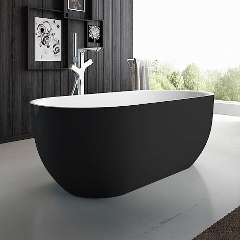 Акриловая ванна BelBagno 150x80 BB70-1500-800-W/NM черно-белая