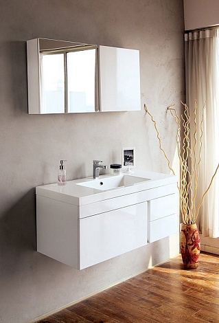 Тумба под раковину BelBagno Luce BB1000VAC/BL bianco lucido