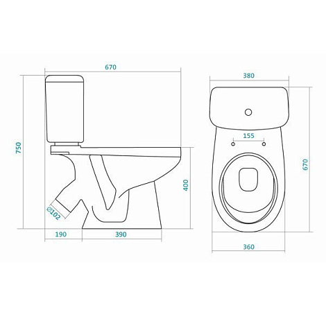 Унитаз-компакт Santek Бореаль 1WH301704