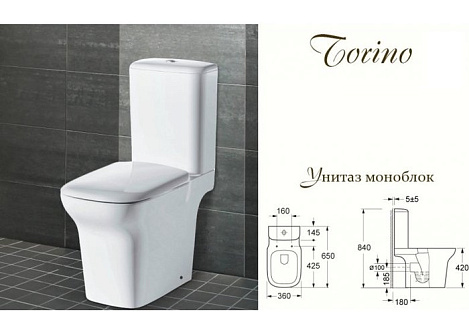 Напольный унитаз с бачком BelBagno Torino BB10134CP + BB10134T