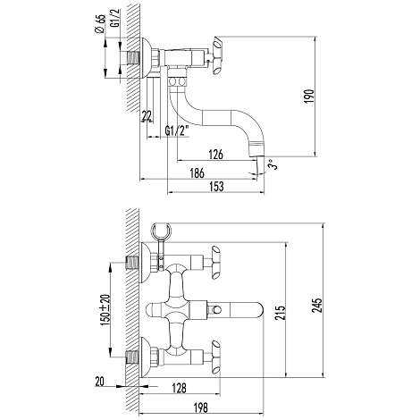 Смеситель для ванны Lemark Practica LM7512C