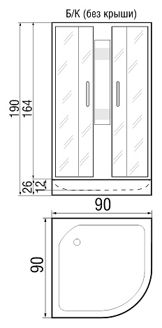 Душевая кабина River Rein Б/К 90/26 МТ