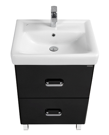 Комплект мебели Aquaton Америна 60 Н R (1A169201AM950) черный (Тумба+раковина+зеркало)