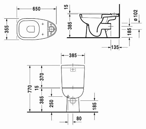 Унитаз напольный Duravit 21110900002+0927100004+016403 с сиденьем