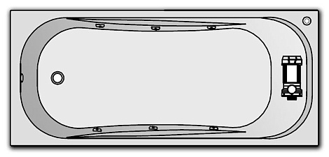 Комплектация Kolpa String 170x75 Standart (массаж: боковой)