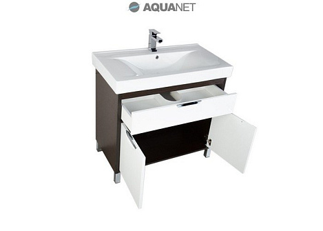 Тумба под раковину Aquanet Гретта 90 (177068) белый/венге