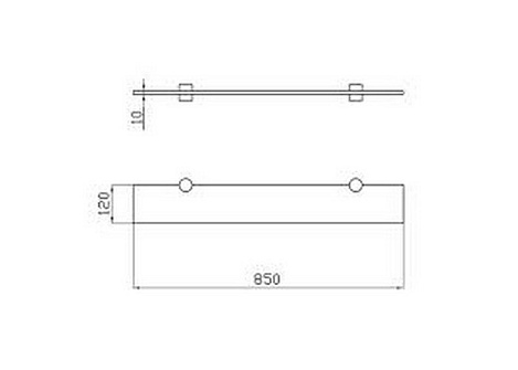 Полка Aquaton 85 (1A110303XX010) стеклянная
