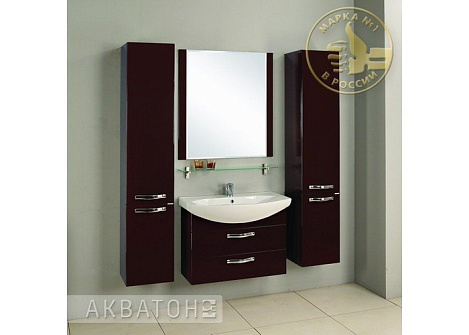 Комплект мебели Aquaton Ария 80 (1A140801AA430) темно-коричневый (Тумба+раковина+зеркало)