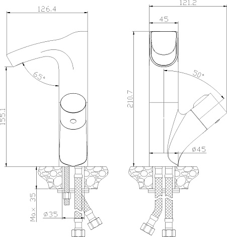 Смеситель для раковины Rossinka Z Z35-30B