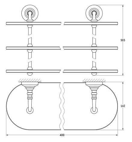 Полка 3-х ярусная 40 cm 3SC STILMAR STI 417