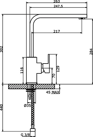 Смеситель для кухни Cezares Molveno MOLVENO-LLM-01-Cr