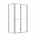 Дверь Roca Apex правая с боковой панелью 120x80 ZRU9307897 оружейная сталь, стекло прозрачное