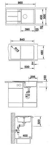 Кухонная мойка Blanco METRA 5 S SILGRANIT PuraDur 517348, серый беж