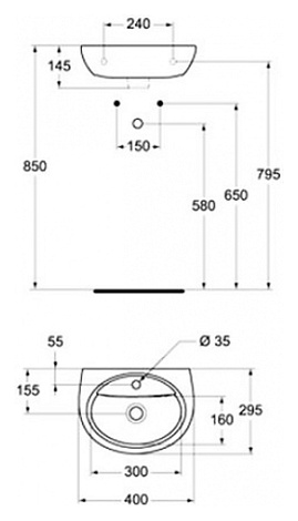 Раковина Vidima SIRIUS W418661