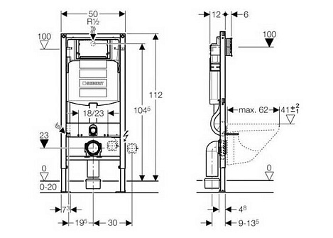 Комплект унитаз Keramag Icon Set iCon 57413+111.362 с инсталляцией + сиденье