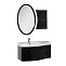Комплект мебели Aquanet Опера 115 (169449) левосторонний черный (Тумба+раковина+зеркало+панель с полками)