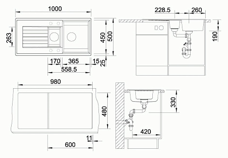 Кухонная мойка Blanco ZIA 6S SILGRANIT PuraDur 514743, жасмин