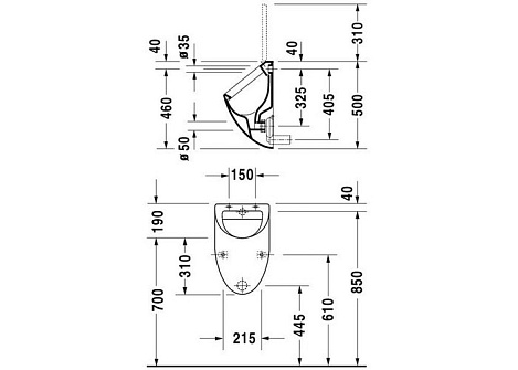 Писсуар Duravit FIZZ 08233500001-WG