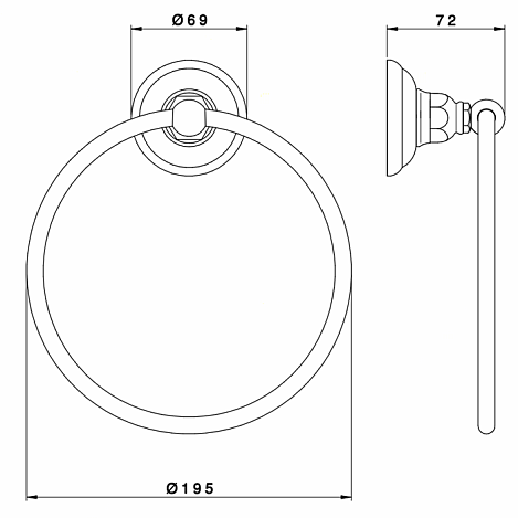 Держатель-кольцо для полотенец Nicolazzi Classica 1485 BZ