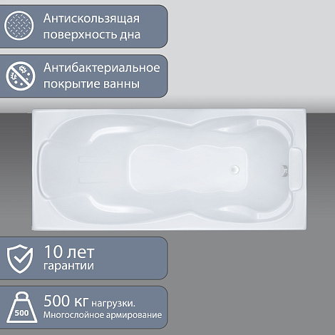 Акриловая ванна Triton Цезарь 180x70 прямоугольная