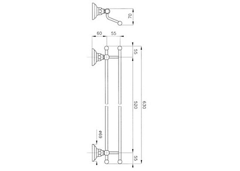 Полотенцедержатель двойной Nicolazzi Classica 1498BZ