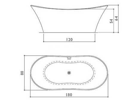 Ванна из литого мрамора Jacuzzi Infinito 180x80 9450-136A