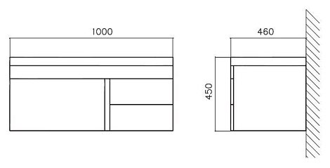 Тумба под раковину BelBagno Luce BB1000VAC/BL bianco lucido