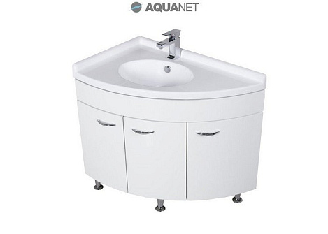 Тумба под раковину Aquanet Корнер 80 (158824) левосторонняя белая