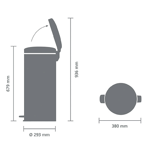 Мусорный бак с педалью Brabantia newIcon 111822 30л