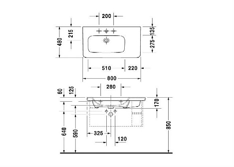 Раковина Duravit DuraStyle 2325800000