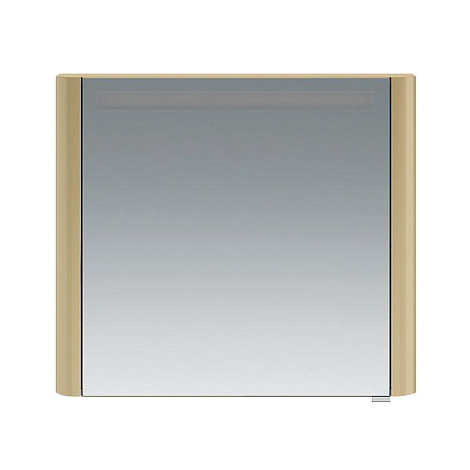 Зеркальный шкаф с подсветкой AM.PM Sensation M30MCL0801NG левосторонний, нуга глянец