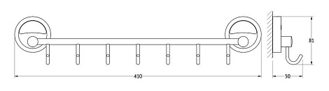 Штанга с 7-ю крючками 40 cm FBS Ellea ELL 028