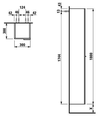 Шкаф-пенал Laufen Kartell 4.0815.2.033.631.1