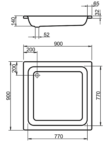 Душевой поддон Kaldewei Sanidusch 90x90 396 (3311 0001 0001)