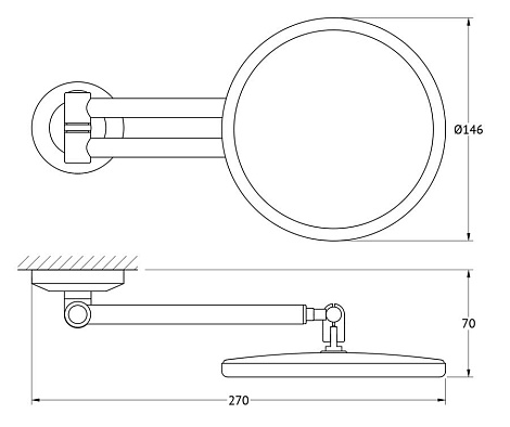 Косметическое зеркало x2,5 FBS Standard STA 020