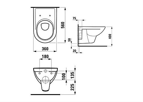 Комплект унитаз Laufen Pro 2095.0.000.000.1 с инсталляцией