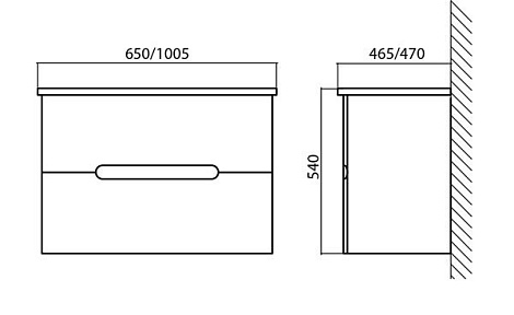 Тумба под раковину Belbagno SOFT-650 SOFT-650-2C-SO-BL