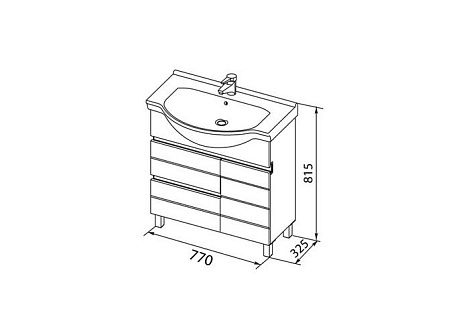 Тумба под раковину Aquanet Доминика 80 (172375) белая