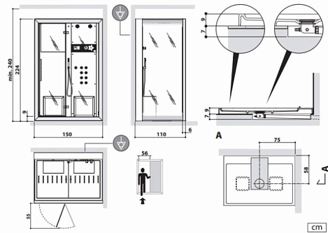 Душевая кабина Jacuzzi Frame IN2 9448-273A