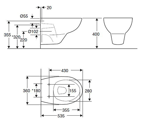 Унитаз с инсталляцией Jacob Delafon Patio E21734RU-00